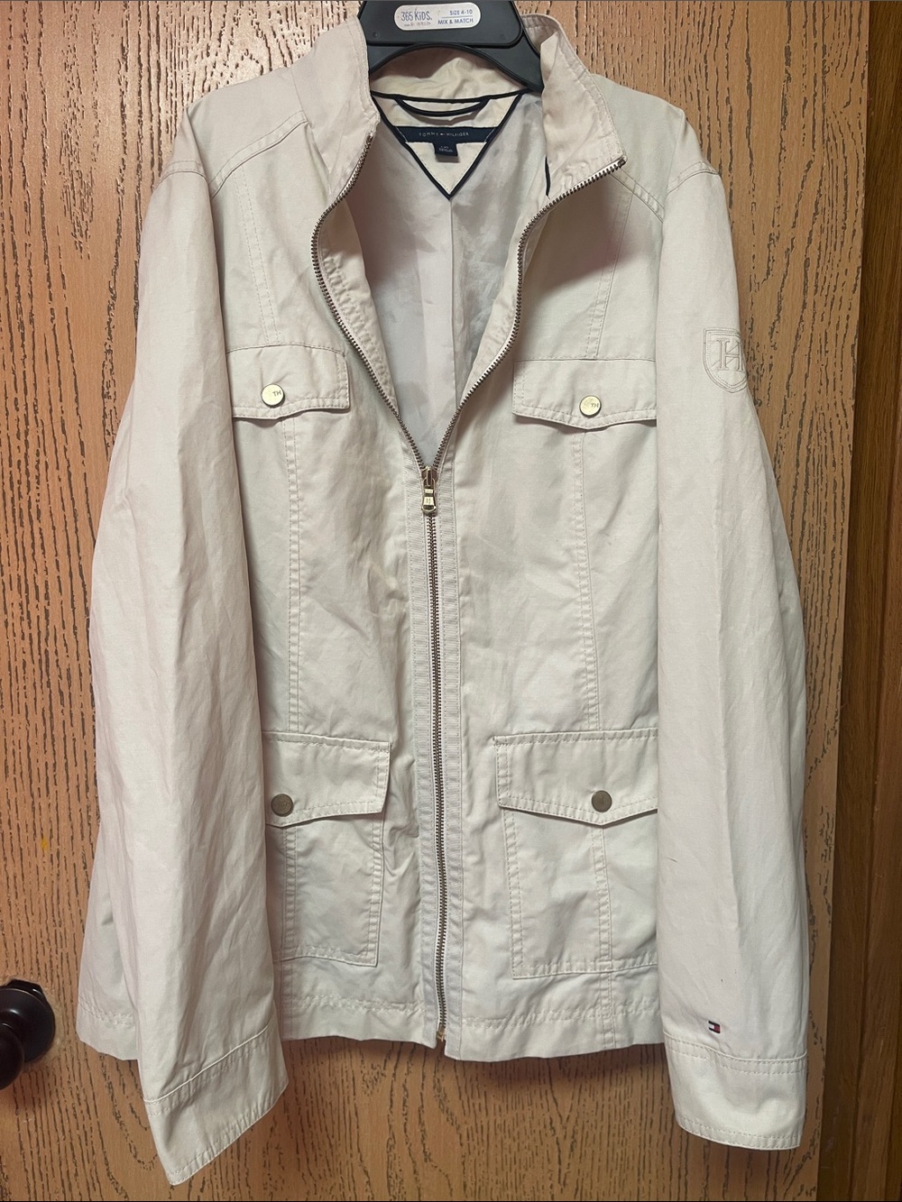 Tommy Hilfiger Cream Zip-Front Utility Jacket
